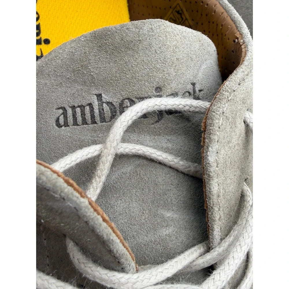 Amberjack The Original Navy Suede Derby Dress Shoes Men Sz 10.5 Gray Portugal